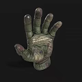 Tactical Military Style Green Brown Protective Glove With Worn Leather Texture