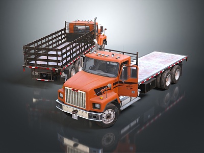 Flatbed Truck Modern Truck 3d model