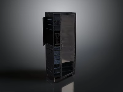 Sleek Black Computer Case With Transparent Side Panel And Modern Design 3d model
