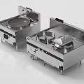Stainless Steel Commercial Kitchen Cooking Equipment With Double Burners And Wok Stations