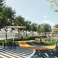 Modern Bridge and Ride 3d model