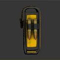 Yellow Tactical Ammo Pouch With Warning Sign And Bullets Design