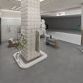 Modern Minimalist Clothing Store Interior With Mannequins Hanging Racks And Green Plants