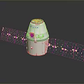 NASA Space Capsule With White Body Solar Panels And Orange Top Design