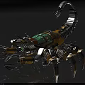 Scorpion Shaped Industrial Equipment With Mechanical Structure And Yellow White Metal Parts