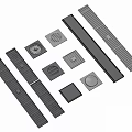 Various Shaped Metal Drain Grates For Floor Drainage Systems