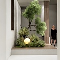 Indoor plant landscape porch aisle plant pile landscape plant combination 3d model