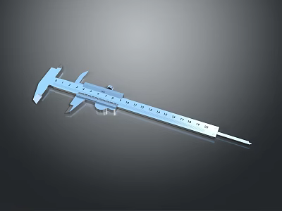 Metal Vernier Caliper Precision Measuring Tool With Clear Scales On Black Background 3d model