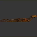 3D Rendered Orange Reptile Crocodile With Scaly Skin Lying On Gray Background