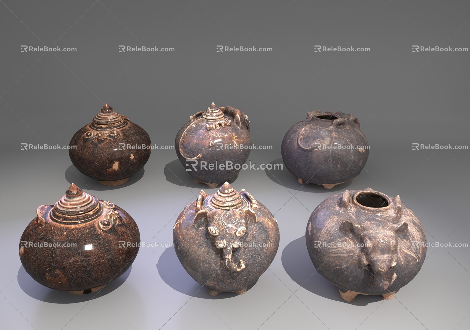 Antique Porcelain Cultural Relics Glazed Vase Vase Bowl Flower Pot National Treasure Cultural Relics 3d model