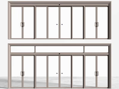 Modern Entrance Door Design With Multiple Glass Panels And Sleek Metal Frame 3d model