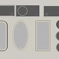 Various Modern Mirror Designs Including Rectangular Oval And Round Shapes For Home Decor 3d model