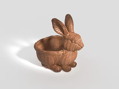 Fresh Fruit in Brown Rabbit Shaped Woven Basket Design 3d model