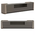 Modern Gray TV Stand With Storage Drawers And Open Shelf Design