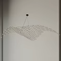 Modern Wavy Metal Wire Chandelier With Small Lights And Hanging Design