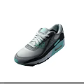 Nike Air Max Sneakers White Light Green Black Gray Mesh Leather With Cushioned Air Sole