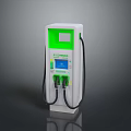 EcoCharge Electric Vehicle Charger With White Green Design Digital Display And Dual Ports