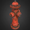 Red Fire Hydrant 3D Model With Bolts And Chains For Fire Safety Equipment