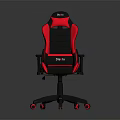 Red And Black Gaming Chair With Adjustable Armrests And Swivel Base Design