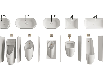 Modern urinal wash basin combination 3d model