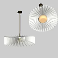 Modern White Pleated Pendant Lights With Golden Hardware And Illuminated Design For Interior Decor