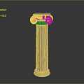 Classical Stone Column With Spiral Capital And Fluted Shaft Architectural Design