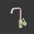 Sleek Chrome Water Faucet With Curved Spout And Handle On Reflective Surface