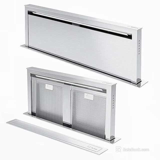 Stainless Steel Kitchen Range Hood Filter Components With Mesh Panels And Metal Frames 3d model