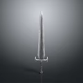 Silver Decorative Hilt Sword With Detailed Blade On Gray Gradient Background