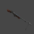 Vintage Rifle With Wooden Stock Metal Components And Detachable Magazine Classic Design
