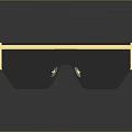 Elegant Modern Jewelry Eyewear With Gold Frame Black Accents And Clear Lenses