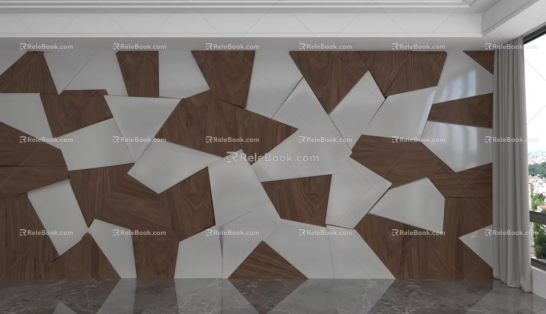 Modern background wall 3d model