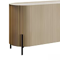 Modern Stylish Entryway And Side Cabinets With Pleated Design Black Legs Set