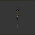Decorative Fantasy Plant with Purple Vines Yellow Accents 3D Model Design for Artistic
