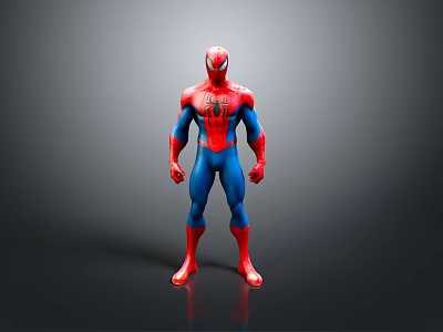 Spider Man Action Figure In Red And Blue Costume Standing Pose 3d model