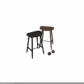 Modern Wooden Bar Stools In Black And Natural Wood With Sleek Minimalist Design