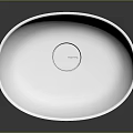 Modern White Minimalist Oval Countertop Washbasin With Smooth Surface And Sleek Design