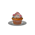 Delicious Cupcake with Swirled Vanilla Frosting and Colorful Sprinkles on White Plate Against White Background