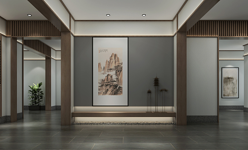 New Chinese Style Entrance Hall Company Entrance 3d model