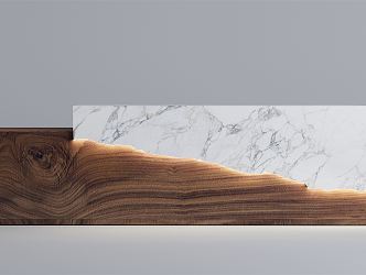 Modern Reception Desk Wooden Marble Front Desk 3d model