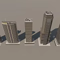 Modern High Rise Office Buildings With Glass Facades And Contemporary Design
