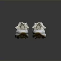 White Casual Sneakers With Laces And Yellow Soles For Daily Wear
