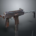 Tactical Submachine Gun With Metallic Finish And Ergonomic Grip Design 3d model