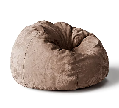 Brown Velvet Round Bean Bag Chair With Soft Comfortable Cozy Design For Modern Living Room 3d model