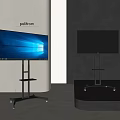 Two Modern TVs on Mobile Rolling Stands in Contemporary Interior 3d model