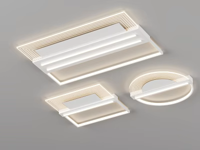 Modern Illuminated Ceiling Lights In Different Shapes 3d model