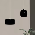 Modern Pendant Lights With Black Glass Shades And Metal Accents For Minimalist Interior