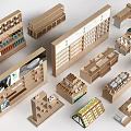 Various Modern Display Shelves And Cabinets With Different Designs For Retail Stores 3d model