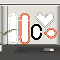 Modern Decorative Wall Mirrors With Various Shapes Orange White Black Frames