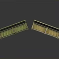 Two Different Benches With Wooden Seats And Metal Frames In Green Brown